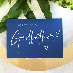 Simple serás mi tarjeta de padrino azul y blanco, tarjeta de propuesta de padre de Dios, regalo de bautizo, regalo de bautismo, tarjeta de pregunta de padrino BT