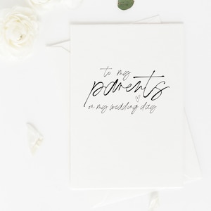 Cadeaux modernes pour les parents de la mariée, les parents du marié, les parents de la mariée, carte de maman, cadeau de mariage pour les parents, le jour du mariage de mes parents, simple