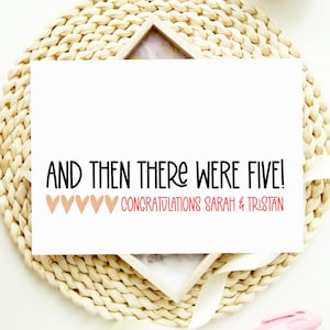 Custom Pregnancy And Then There Were Five Congratulations Having Baby Card, for Sister Congrats You're Pregnant Friend, Mum Mom to Be Gift