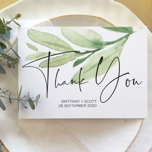 Greenery Hochzeit Dankeskarten, Eukalyptus Dankeskarten, Personalisierte Babyparty Dankeskarten, Brautparty Dankeskarten,