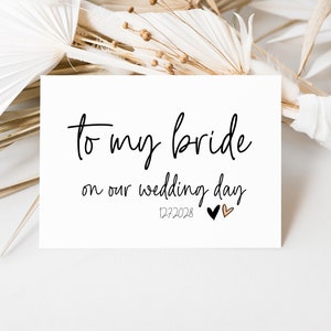 A mi tarjeta de novia, tarjeta de novia para ser del regalo del novio, futura esposa del futuro marido, tarjeta de boda moderna, tarjeta de amor para el día de la boda