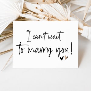 I Can't Wait to Marry You Trouwkaart, cadeau bruidegom van bruid, cadeaus bruidegom, aan mijn man, cadeau bruid, vrouw huwelijkscadeau, trouwen
