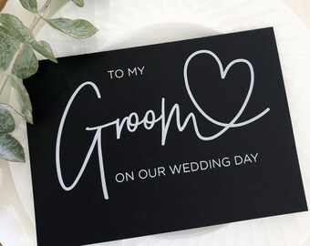 Black and White To My Groom on Our Wedding Day Card, Groom Card From Bride To Groom Gift, Groom Gift From Bride To Groom, Modern Wedding CS