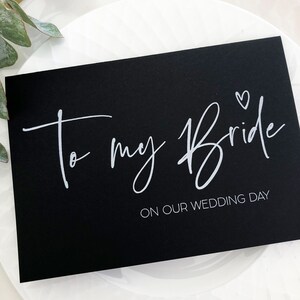 Carte noir et blanc À ma mariée le jour de notre mariage pour la mariée, carte du marié, carte pour la mariée, pour le jour du mariage, carte moderne, future épouse BT