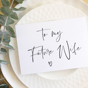 Carte de femme, carte de jour de mariage à ma future femme, carte de la mariée au marié, carte de la femme à être, à ma carte de mariée, noir et blanc simple mariage BT