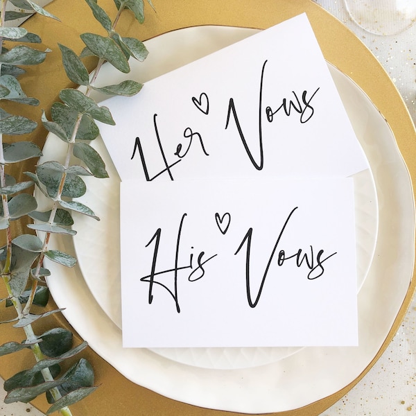 Modern Wedding Vows Cards, Booklet, Her Vows Notebook, His and Hers Vows, For My Bride, Wedding Vow Book, Modern Wedding BT
