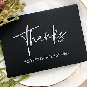 Schwarzweiß-Danke für meine Trauzeuge Hochzeitstag Karte, Groomsman Geschenkideen, Hochzeit Dankeskarten, Brautparty Geschenke, Einfach BT