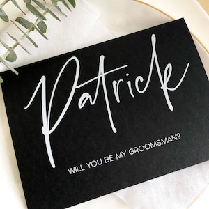 Carte de proposition de garçon d'honneur personnalisée en noir et blanc, demande personnalisée Serez-vous mon garçon d'honneur, demande du témoin, idées cadeaux pour une soirée nuptiale, BT