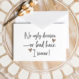 Aangepaste grappige bruidsmeisje voorstelkaart, gepersonaliseerd, wil je mijn bruidsmeisje vragen, zeg ja, matron of honor verzoek cadeau-ideeën, bruid