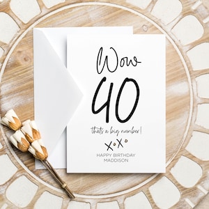 Personalized Funny 40th Birthday Card, Parents Fortieth Bday, For Him Her Happy Birthday, Keepsake Gift, Customized Turning Forty Friends