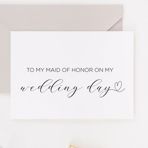 Carte de vœux élégante pour ma demoiselle d'honneur le jour de mon mariage, carte de remerciement, idées cadeaux de demoiselle d'honneur, cadeaux de demoiselles d'honneur, moderne simple A