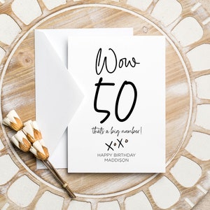 Personalisierte lustige 50. Geburtstagskarte, Eltern Fiftieth Bday, für ihn ihr alles Gute zum Geburtstag, Andenken-Geschenk, besonders angefertigte drehenfünfzig Freunde