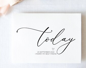 Cute To My Groom Wedding Card, Today I Marry My Best Friend, Husband On Wedding Day, Gift For Groom To Be, For Groom From Bride Wife to Be