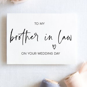 Schwager Geschenk, für den Bräutigam, an meinen Bruder auf Ihrer Hochzeitskarte, Trauzeugen Geschenke, Hochzeit von Schwester zu Geschwister, niedlich, einfach