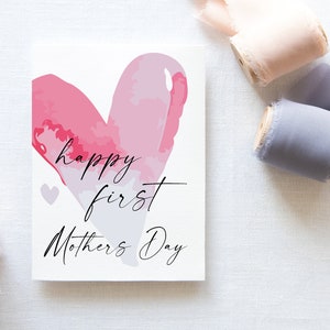 Primer regalo del día de la madre floral, nuevas tarjetas de mamá, regalo del primer día de la madre, tarjeta elegante, tarjeta de mamá, para el día de la madre, tarjeta de recuerdo del corazón, mamá
