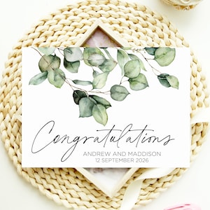 Parabéns personalizados ao novo cartão de casamento MR e MRS, presente da noiva e do noivo, cartão personalizado para o dia do casamento, parabéns personalizados para noivado