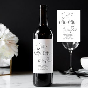Étiquettes de vin personnalisées d’annonce de bébé, autocollants de bouteilles, étiquettes de vin élégantes personnalisées Pour les amis de la famille