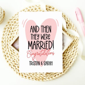 Carte de mariage de félicitations, cadeau personnalisé pour les jeunes mariés, pour couple puis ils se sont mariés, carte de mariage, futur Mr et Mme