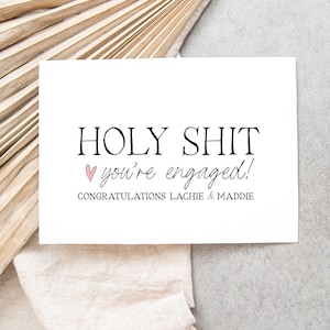 Gefeliciteerd verlovingskaart, cadeau bruid en bruidegom, gepersonaliseerde kaart voor stel dat gaat trouwen, aangepaste verlovingskaart, aanstaande heer en mevrouw