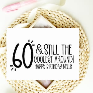 Personalised 60th Birthday Card, Sixtieth Bday, For Mum Dad Happy Birthday, Keepsake Gift, Customised Turning Sixty for Parents Party