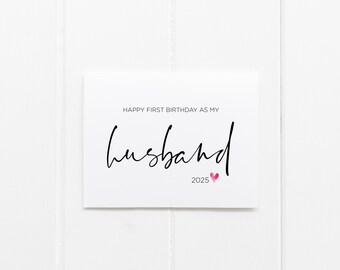 Card for Husband Birthday, First Birthday as My Husband, Card From Wife, Hubby Birthday, I Love You Card, Anniversary, Cute Cards, Heart