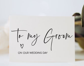 To My Groom Wedding Card, From Bride To Groom Card, Husband On Wedding Day, Gift For Groom To Be, For Groom From Bride, Modern Wedding BT