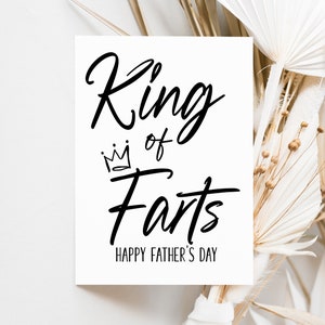 Divertente biglietto per il padre del re delle scorregge, per la festa del papà, per il papà della famiglia, regalo carino per la festa del papà, regali semplici da figlio e figlia