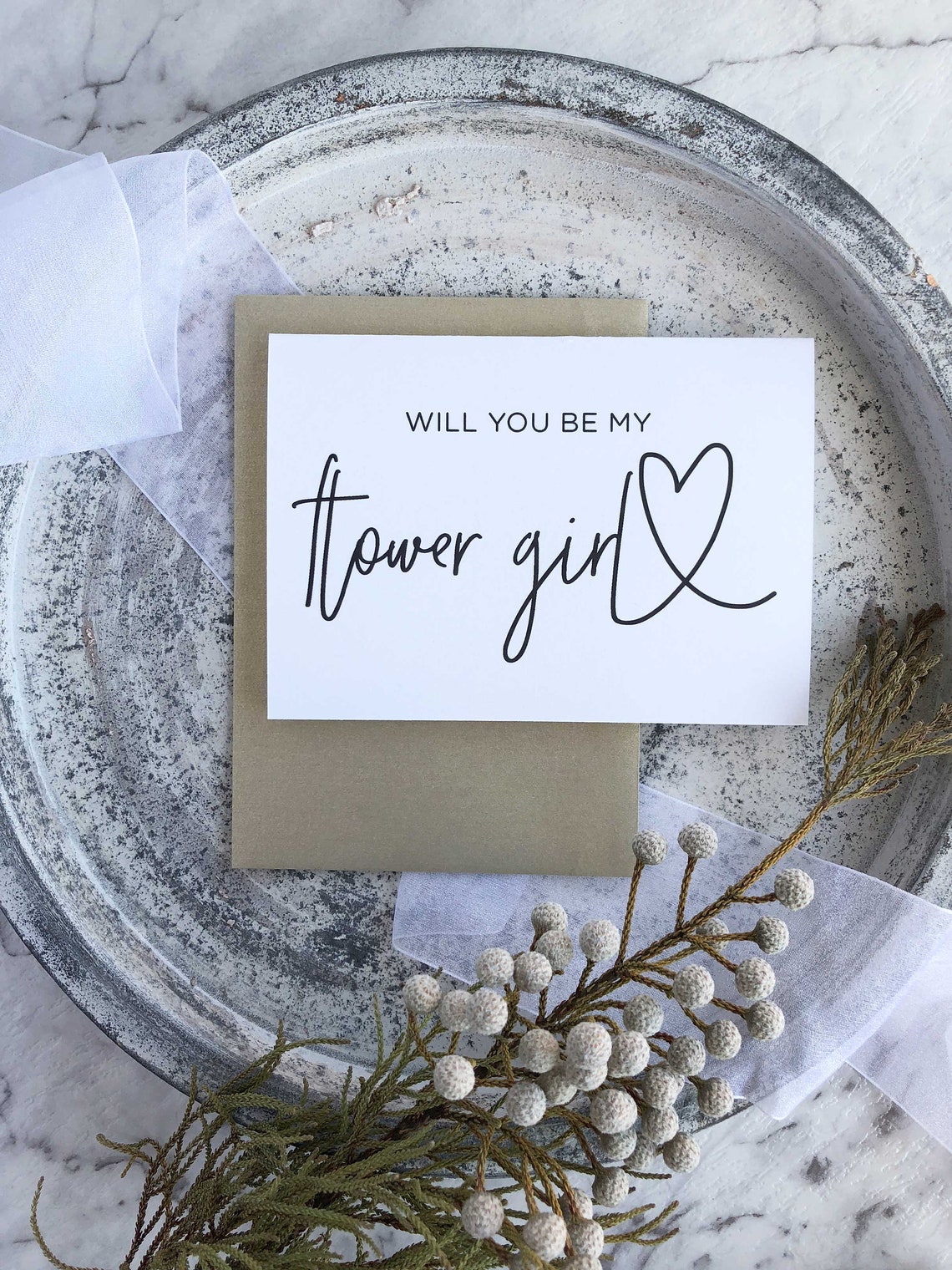 Thank You for Being My Flower Girl Thank You Card Flowergirl Etsy