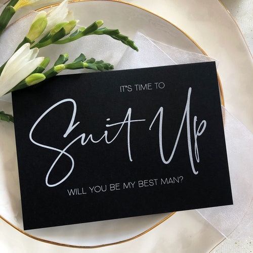 It's Time to Suit up Will You Be My Groomsman Card - Etsy