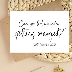Cartão personalizado para noiva, do noivo, da esposa no dia do nosso casamento, você acredita que vamos nos casar, do marido para estar, noivos