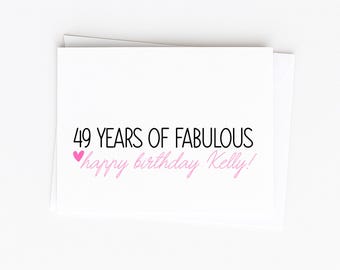 Carte d'anniversaire personnalisée avec nom et âge, anniversaire mignon pour soeur, ami, joyeux anniversaire, cadeau souvenir, carte de voeux personnalisée