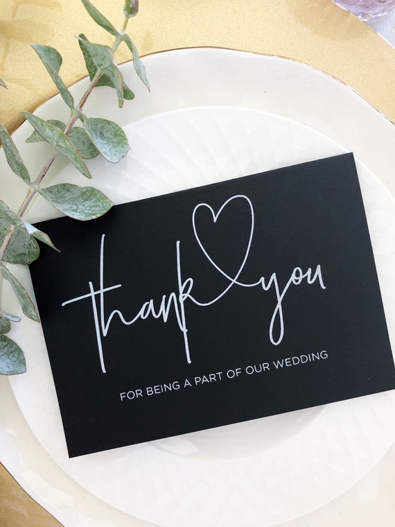 Black and white wedding thank you cards | Honestweddingadvice.com