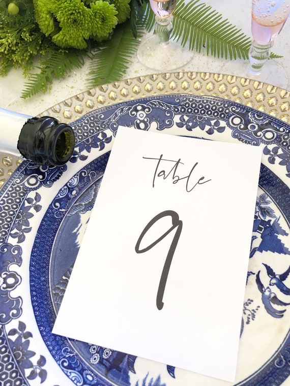 Modern Black And White Wedding Table Numbers Wedding Decor Etsy