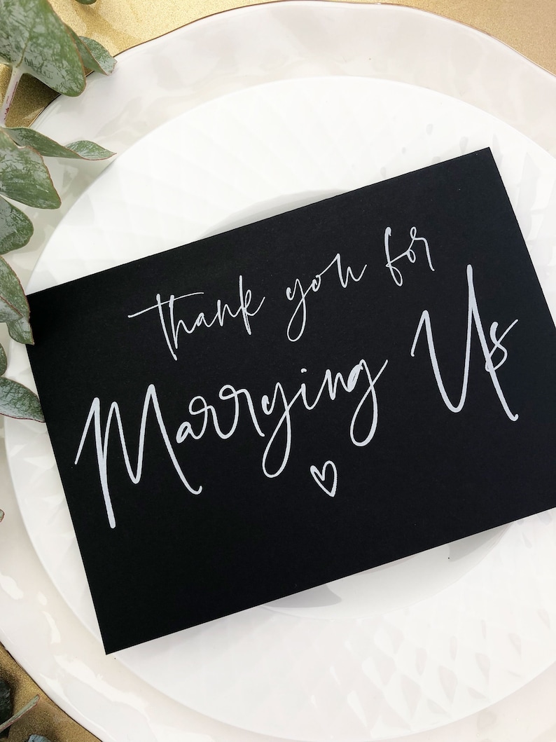 Card For Wedding Celebrant Modern BT Wedding Officiant Gift For Officiant Black and White Thank You For Marrying Us Wedding Day Cards