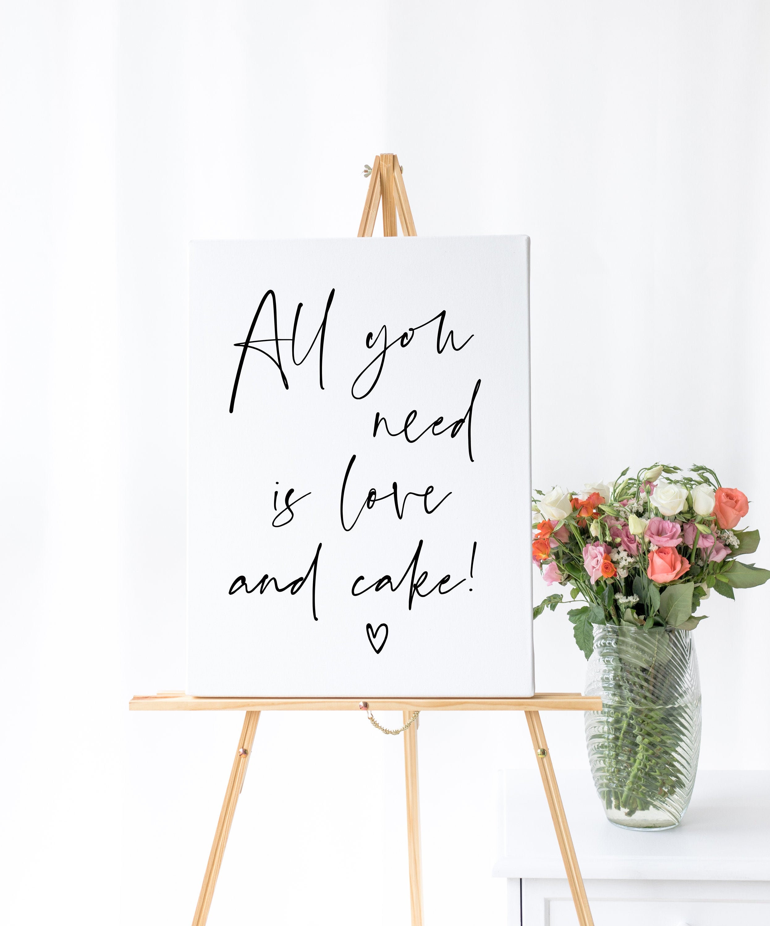 Modern All You Need is Love and Cake Wedding Sign Printable Etsy