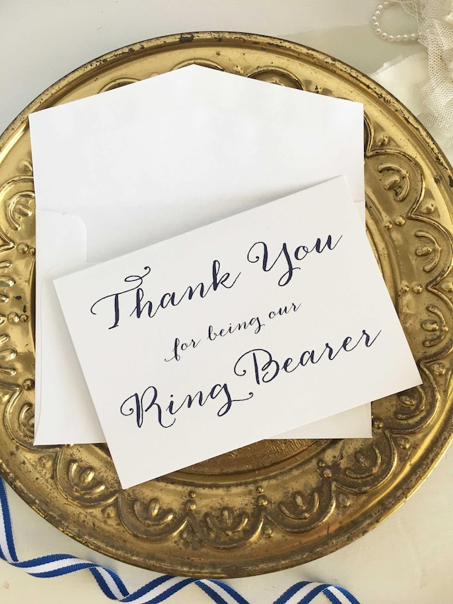 Thank You For Being Our Ring Bearer Card Ringbearer Gift Ring