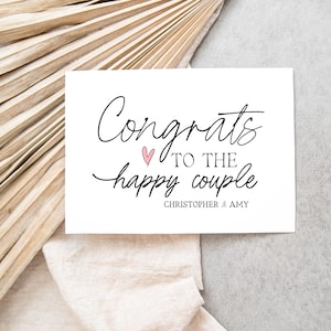Congratulations Wedding Day Card for Bride & Groom Gift, Personalised Card Getting Married, Mr and Mrs, Congrats to the Happy Couple Engaged