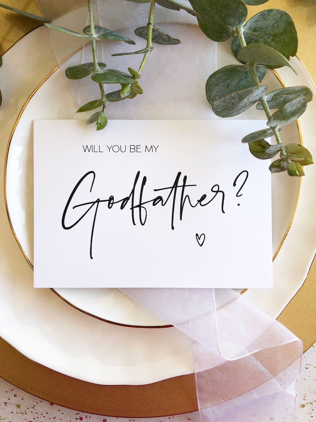 Simple Will You Be My Godfather Card, God Father Proposal Card