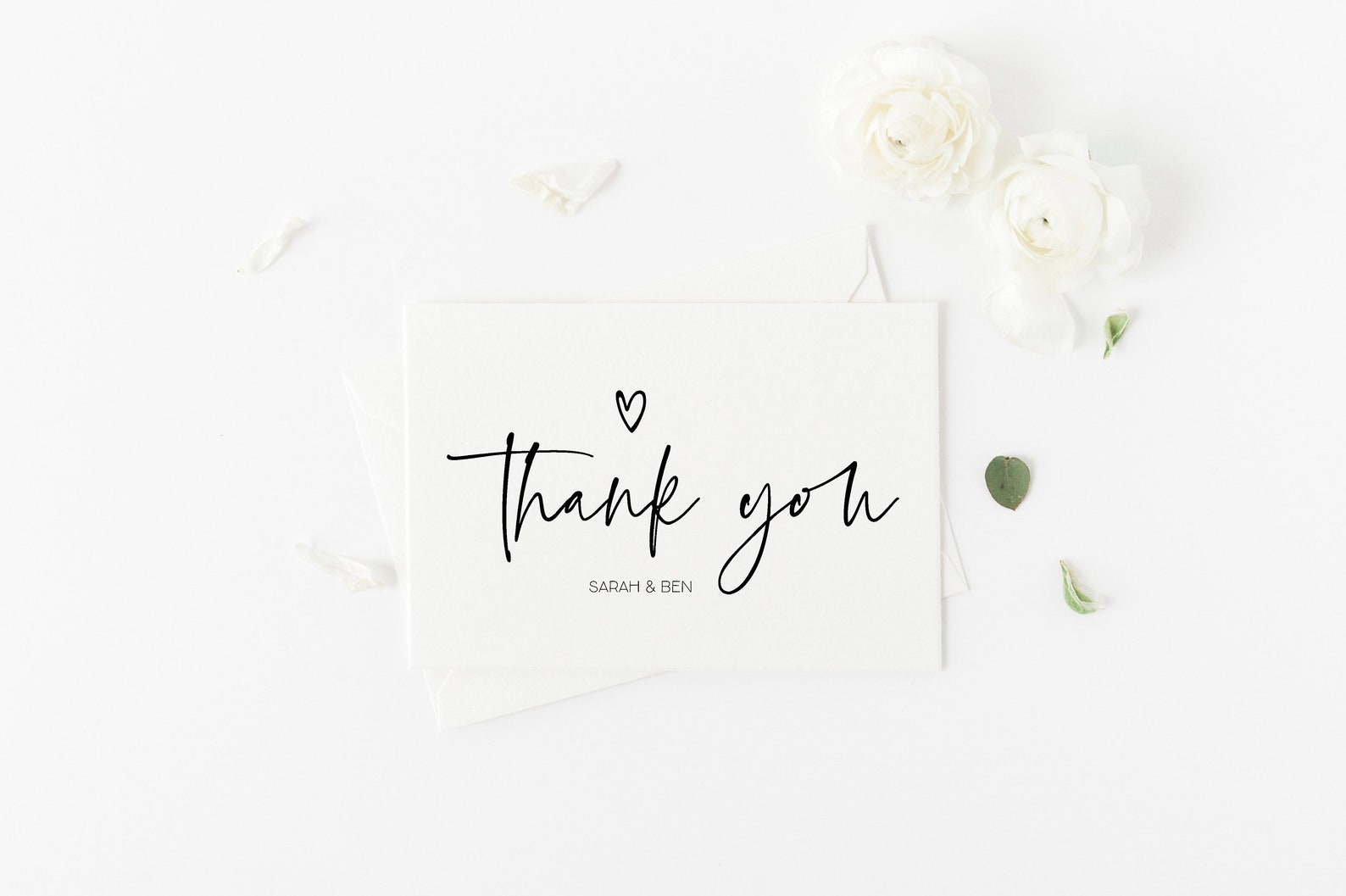 Simple Wedding Thank You Card Template Wedding Thank You Etsy