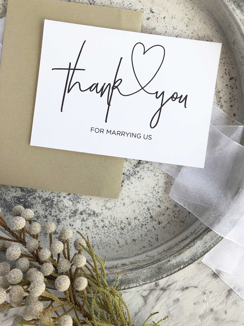 Thank You for Marrying Us Card Officiant Gift Officiant Etsy Australia