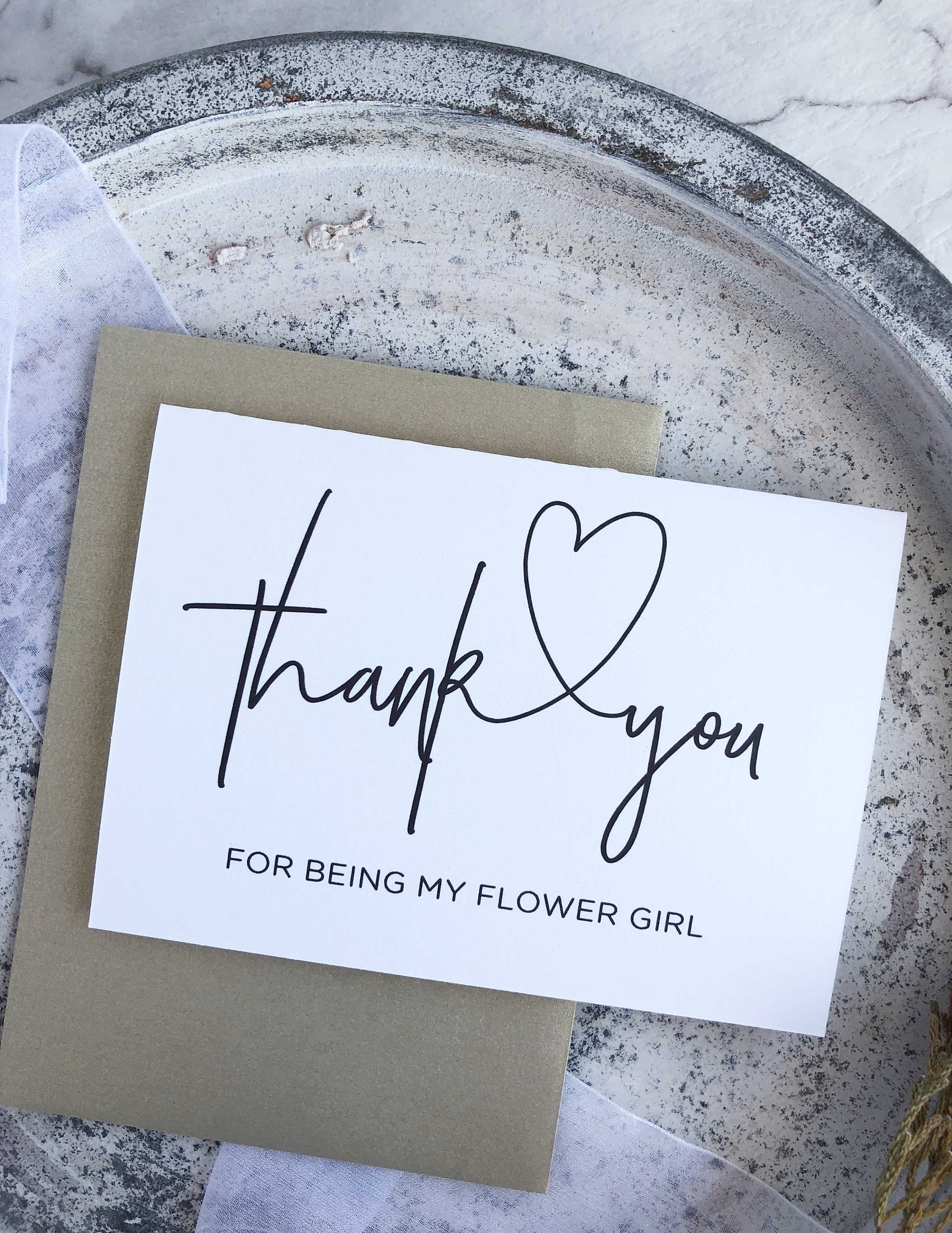 Thank You For Being My Flower Girl Thank You Card Flowergirl Etsy