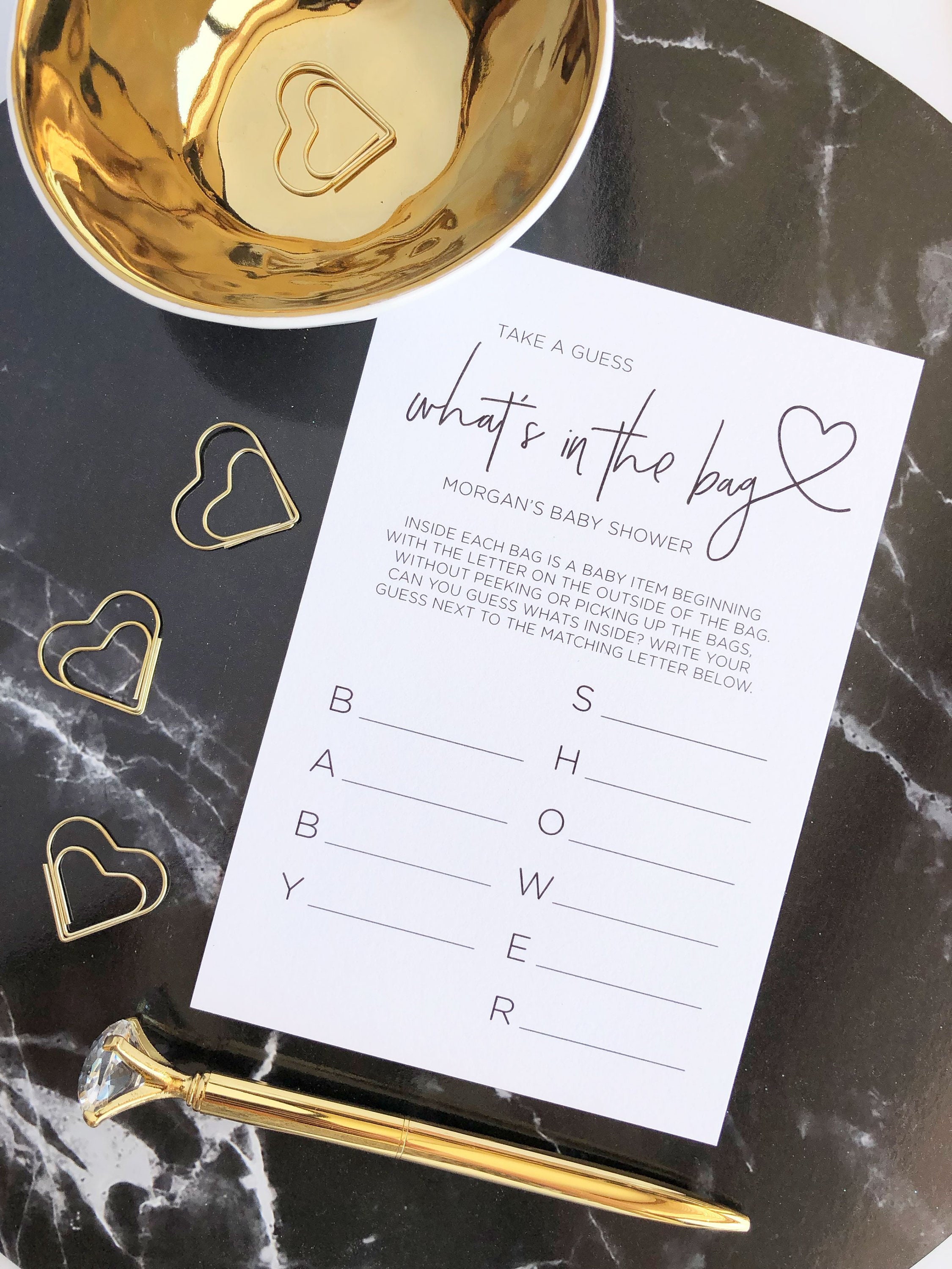 What's in the Bag Baby Shower Game Card Baby Shower Games Etsy Australia