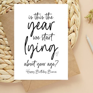 Funny Personalized Getting Old Birthday Card, Bday For Him Her Happy Birthday, Cute Keepsake Gift, Customized Turning Forty for Friend