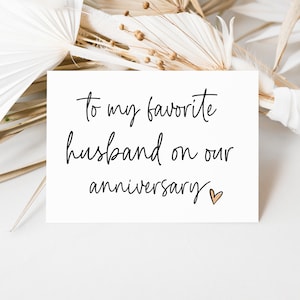 Tarjeta de feliz aniversario para mi esposo favorito, tarjeta para mi esposo favorito, aniversario de bodas de amor, San Valentín para él, tarjeta divertida de esposa