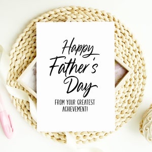 Engraçado feliz dia dos pais do seu cartão de maior conquista, para o pai da família, lindo presente de dia dos pais, presentes simples do filho e filha