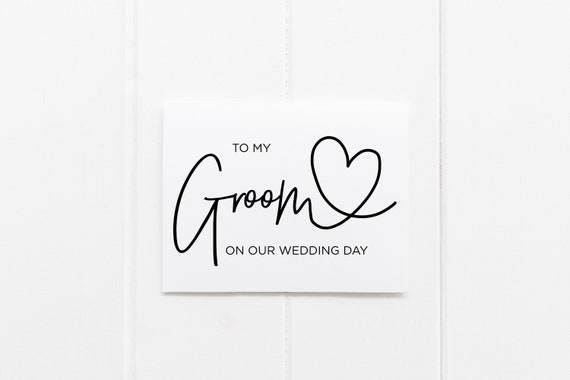 To My Groom Card, Groom Card From Bride To Groom Gift, Groom Gift From Bride To Groom Card, Modern Wedding Card, Calligraphy Card Wedding