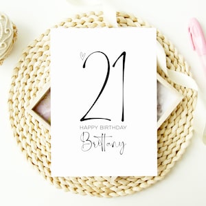 Personalisierte Karte zum 21. Geburtstag, Einundzwanzigster Geburtstag, Für Ihn Ihr Alles Gute zum Geburtstag, Süßes Andenken-Geschenk, Personalisierte Einundzwanzig-Tochter-Party