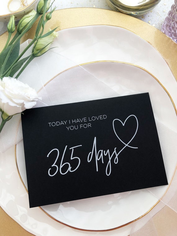 1st Anniversary Card Today I Have Loved You For 365 Days Etsy New Zealand
