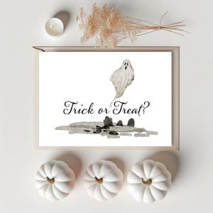Carte de révélation de grossesse d'Halloween pour la famille et les amis, faire-part de grossesse des bonbons ou un sort, effrayant promu tante, oncle, grands-parents