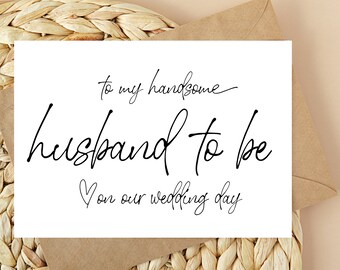 To My Groom Wedding Card, From Bride To Groom Card, Husband to Be On Wedding Day, Gift For Groom To Be, For Groom From Wife, Modern Wedding